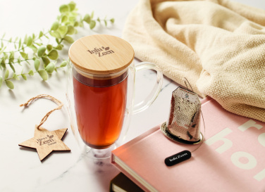 Logotrade dovana nuotrauka: Dvigubos sienelės stiklinis puodelis 450 ml